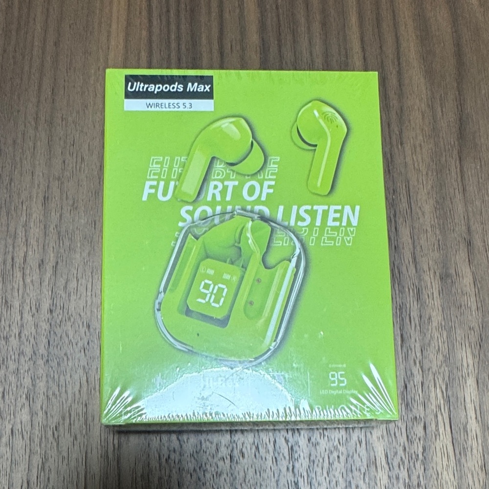 Green Wireless Earbud Headphones